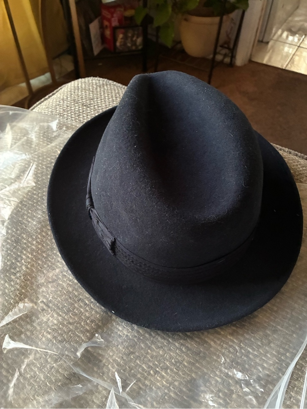 Stacy Adams Navy Wool Fedora Hat